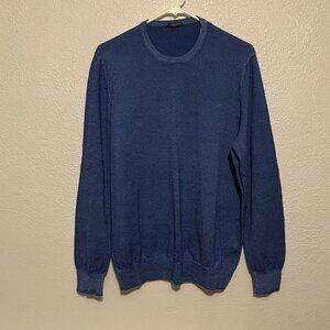 R. Buonanno Napoli Long Sleeve Blue 100% Virgin Wool Sweater Size Large